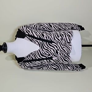 Victoria's Secret Hooded Crop Top with Zebra Print